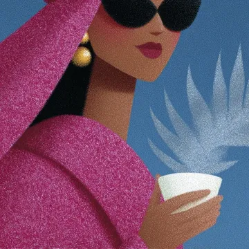 Vector art: a woman with a cup